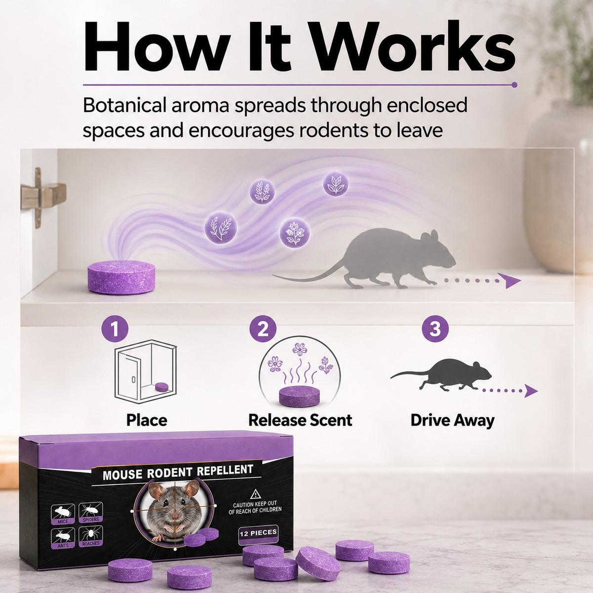 🐭❌ 12-Pack Pest Repellent Balls – Kitchen-Safe Rodent Deterrent Solution