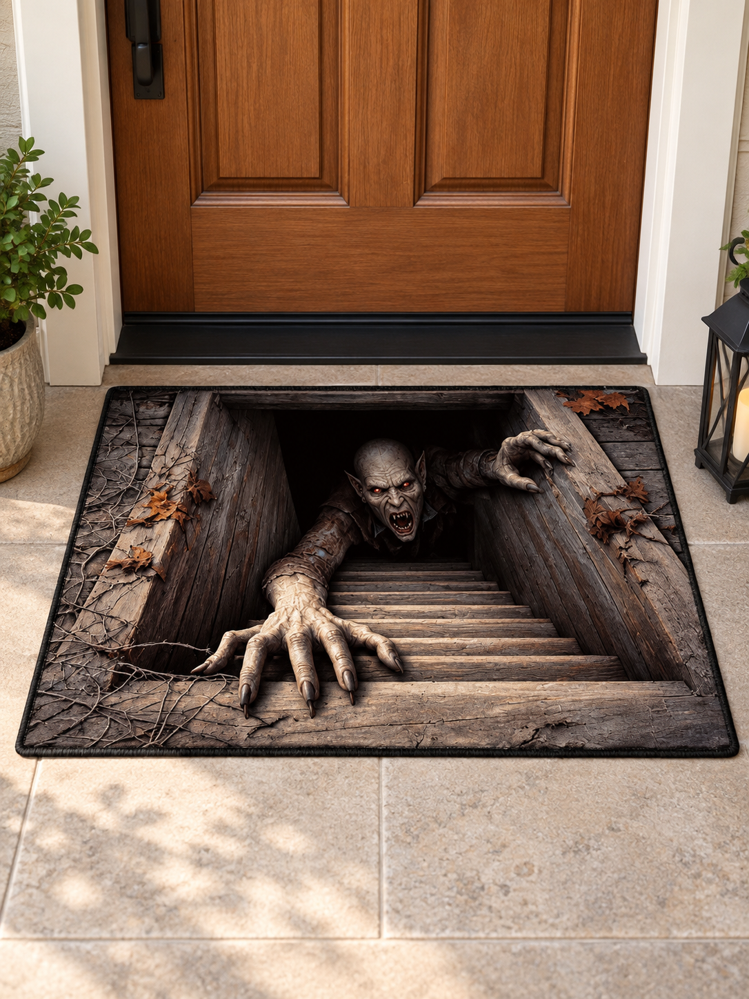 🎃 Halloween Deal – 3D Horror Skull & Clown Door Mat 💀 Spooky Front Entry Rug for a Creepy Festive Welcome 👻