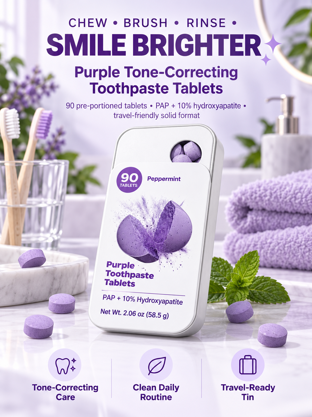 💜Purple Tone-Correcting Toothpaste Tablets