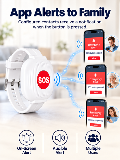 🚨 One-Touch WiFi SOS Alert Bracelet – Instant Family App Notifications, IP67 Water Resistance & Rechargeable Design