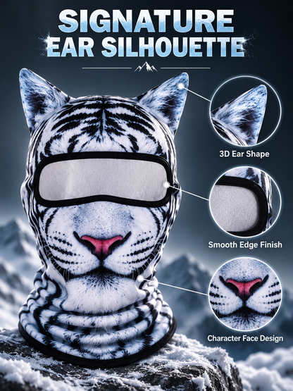 🐾❄️  3D Old Man Balaclava Cat Print Balaclava – Funny Full-Face Outdoor Hood Mask