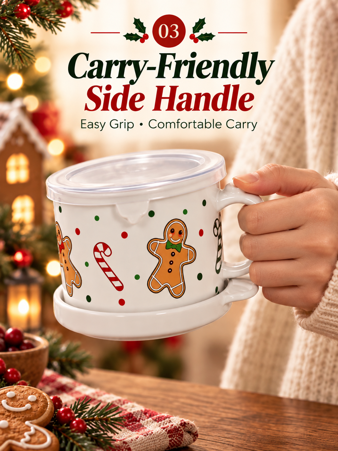 ☕ Vintage Ceramic Mug Set with Lid – Cute Retro Gift Cups