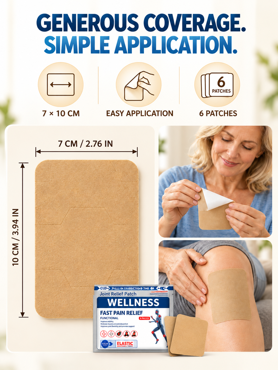 🩹 Joint & Muscle Pain Relief Patches – Targeted Pain Relief for Knees, Shoulders & Back, Flexible Breathable Design