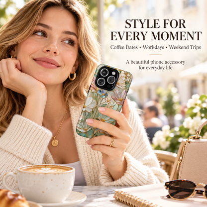 🌸 Vintage Floral iPhone Case – Colorful Stained Glass-Inspired Flower Design, Protective Phone Cover for iPhone 13–17 Series