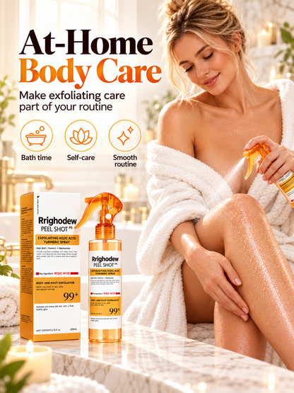 🌿 Turmeric & Kojic Acid Exfoliating Spray – Gentle Body & Foot Care for Smoother-Looking Skin | 200ml