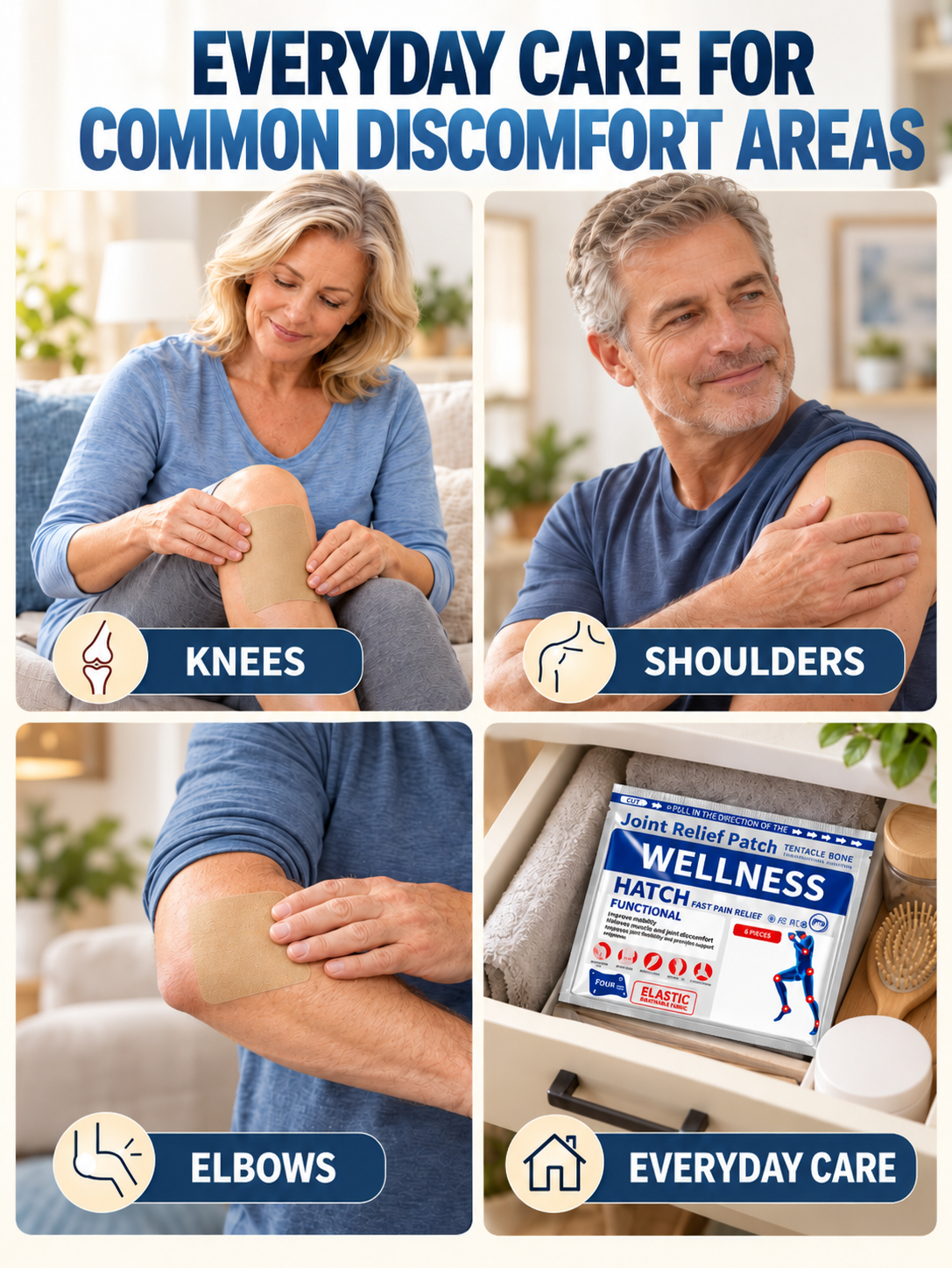 🩹 Joint & Muscle Pain Relief Patches – Targeted Pain Relief for Knees, Shoulders & Back, Flexible Breathable Design