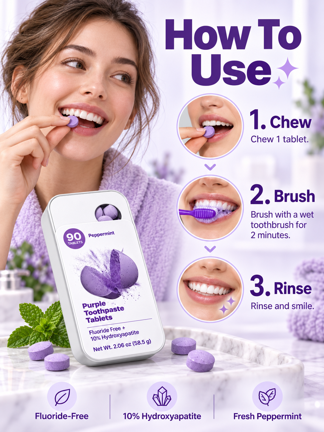 💜Purple Tone-Correcting Toothpaste Tablets