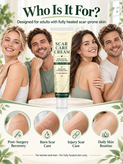🌿  Scar Care Cream – Silicone & Recombinant Type III Collagen Formula, 20g, Moisturizing & Smoothing Care for Fully Healed Scar-Prone Skin