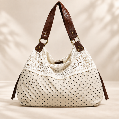 ✨Polka Dot Lace Slouchy Hobo Tote Bag for Women