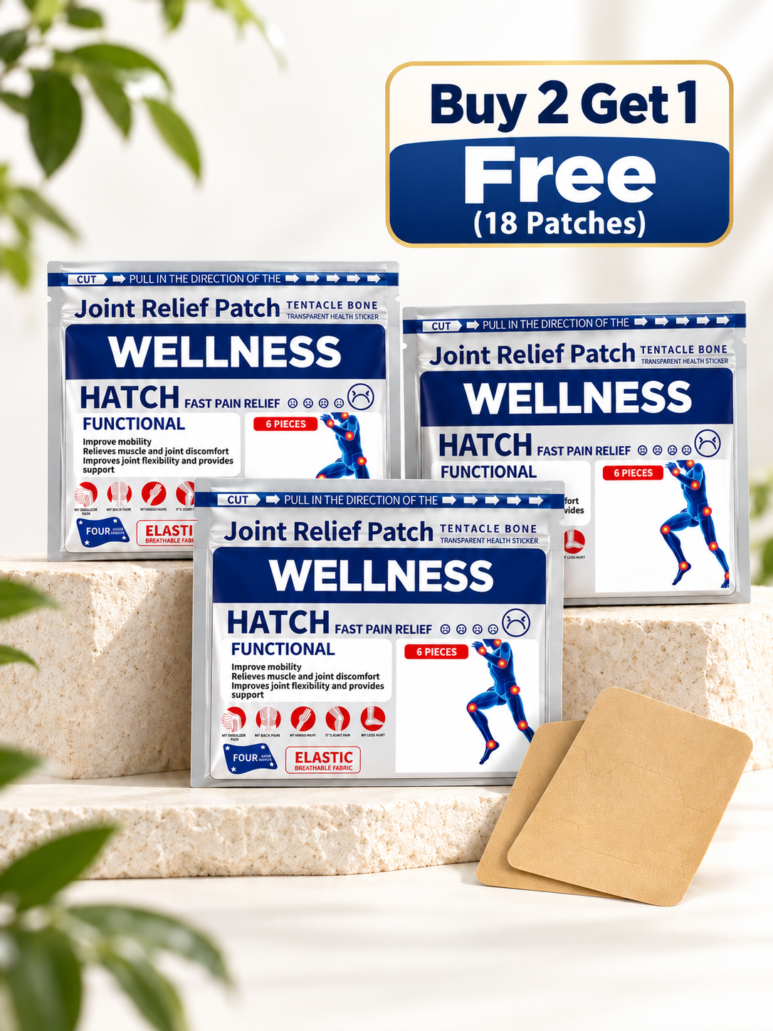 🩹 Joint & Muscle Pain Relief Patches – Targeted Pain Relief for Knees, Shoulders & Back, Flexible Breathable Design