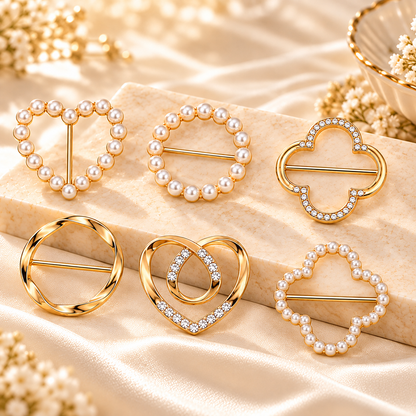 Women's Metal Shirt Clips – Round & Heart Designs for Loose Clothing