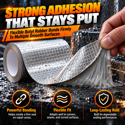 Waterproof Butyl Sealing Tape – Heavy-Duty Aluminum Foil Leak Repair Tape for Roofs, Pipes & RVs