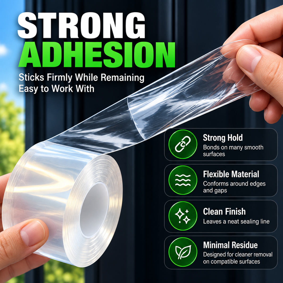 Transparent Waterproof Sealing Tape – Self-Adhesive Weatherproof Tape for Windows, Doors & Draft Protection