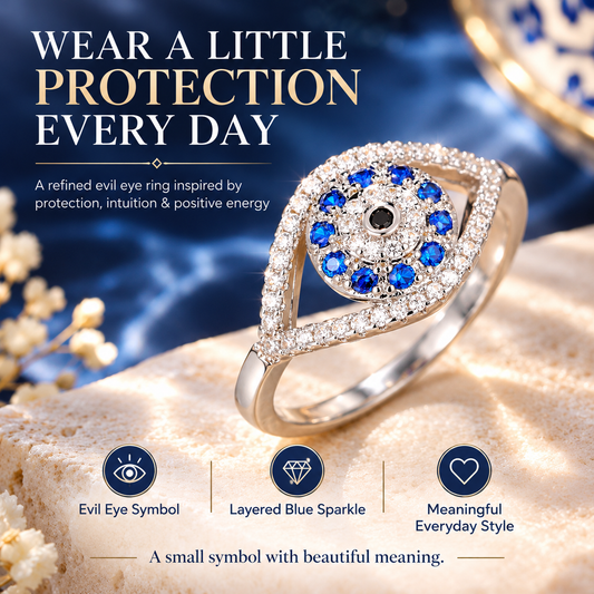 Blue Evil Eye Ring – Sparkling Protective Symbol Jewelry