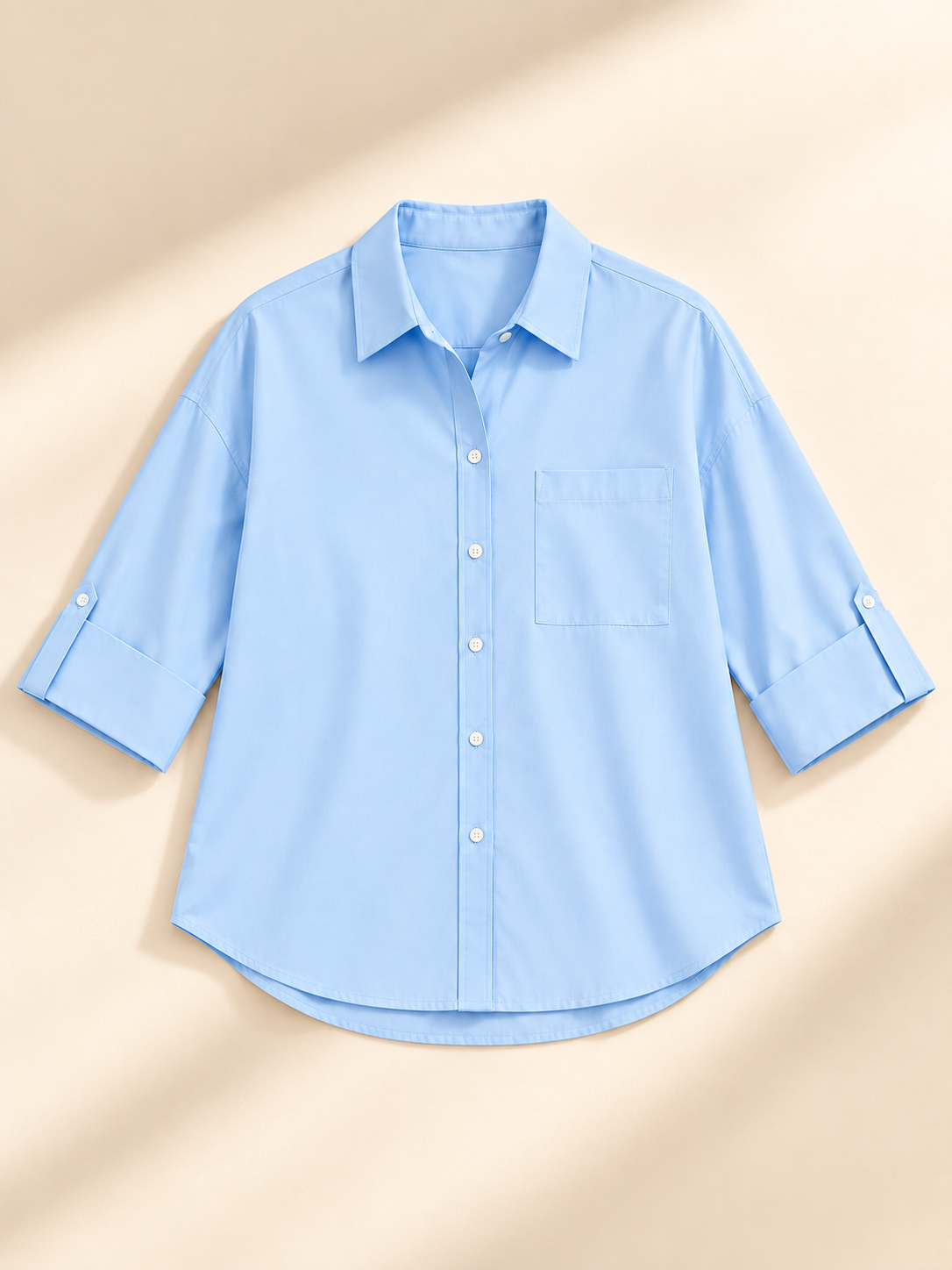 🔥Summer Sale | Women’s Oversized V-Neck Blouse – Loose Fit Half Sleeve Top