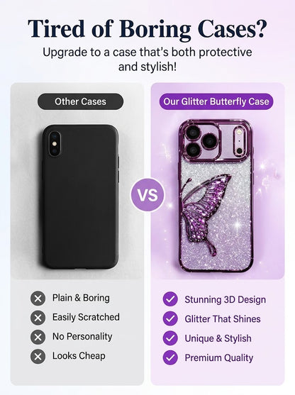 ✨ Glitter 3D Butterfly Case for iPhone 18 Pro & 18 Pro Max