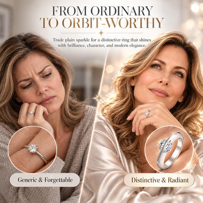 ✨ D Color VVS Moissanite Ring – Orbiting Planet Design, High-Polished & Lightweight for Daily Wear & Gifting