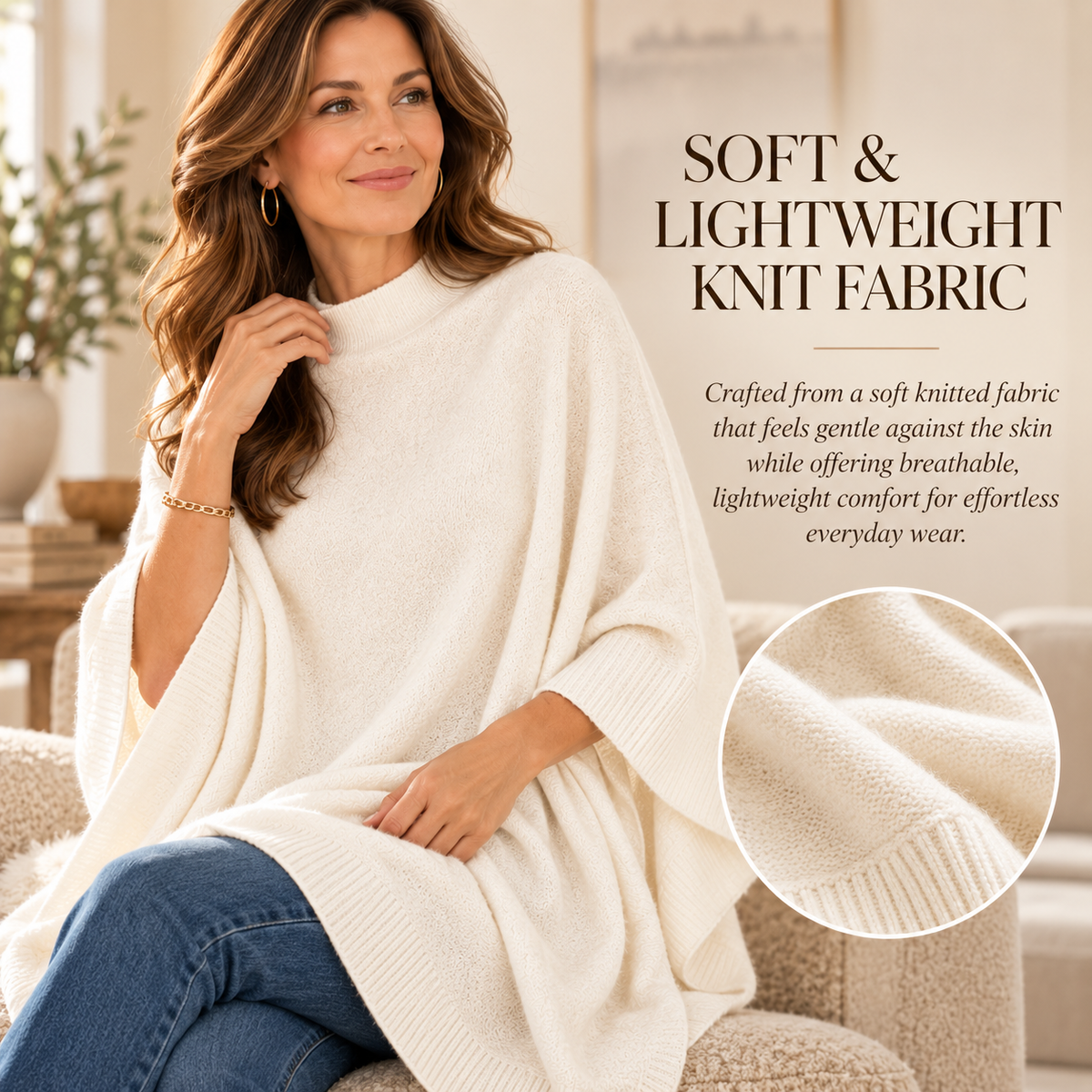 🧣 Layer Up, Stand Out – Soft Knit Cape Shawl with Asymmetric Design, Multi-Color & All-Season Versatility