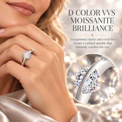 ✨ D Color VVS Moissanite Ring – Orbiting Planet Design, High-Polished & Lightweight for Daily Wear & Gifting