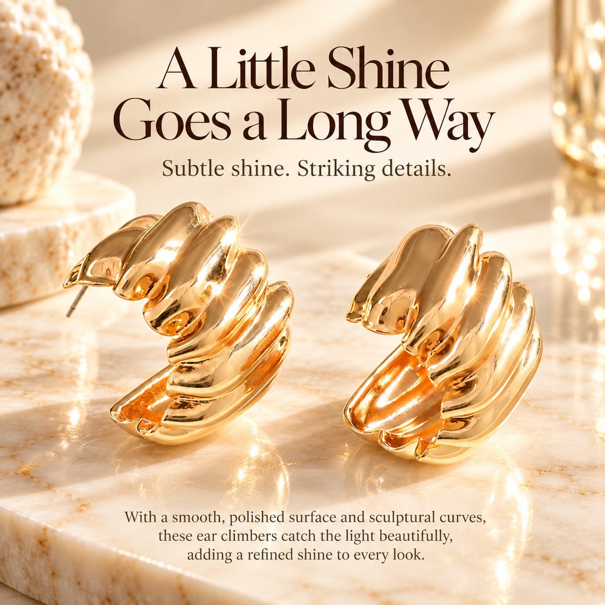 ✨ Statement Climber Earrings – Plated Stud Design with a Fashion Climbing Look for Women