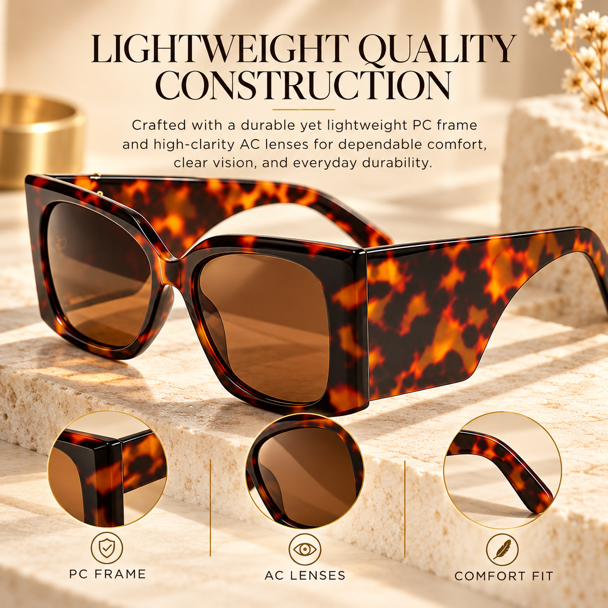 🕶️ Big Frame Y2K Shades – Square Cat Eye Sunglasses with UV400 Protection, Trendy Designer Eyewear for Parties, Unisex