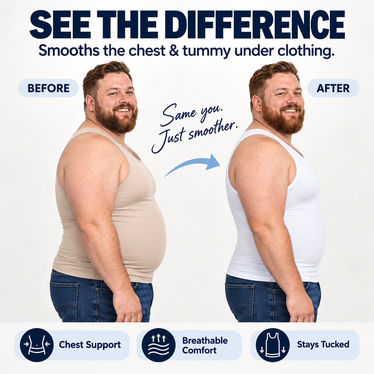 ✨Men's Compression Tank Top – Sleeveless Tummy Control Shapewear, Slim-Fit & Flexible