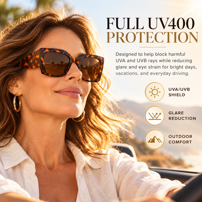 🕶️ Big Frame Y2K Shades – Square Cat Eye Sunglasses with UV400 Protection, Trendy Designer Eyewear for Parties, Unisex