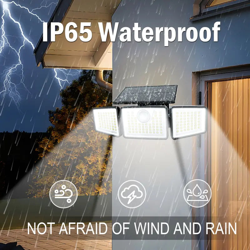 ✨Solar Security Light | Dimmable & Adjustable | 3 Modes, IP65 Waterproof | Garage & Outdoor Wall Mount