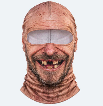🐾❄️  3D Old Man Balaclava Cat Print Balaclava – Funny Full-Face Outdoor Hood Mask