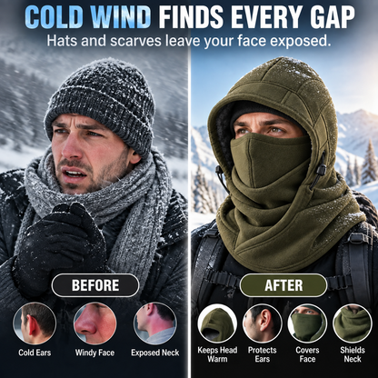 🥶 Fleece Balaclava Hood – Full Face & Neck Winter Protection for Skiing, Hiking & Outdoor Adventures ✨