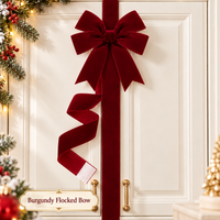 Burgundy Flocked Bow