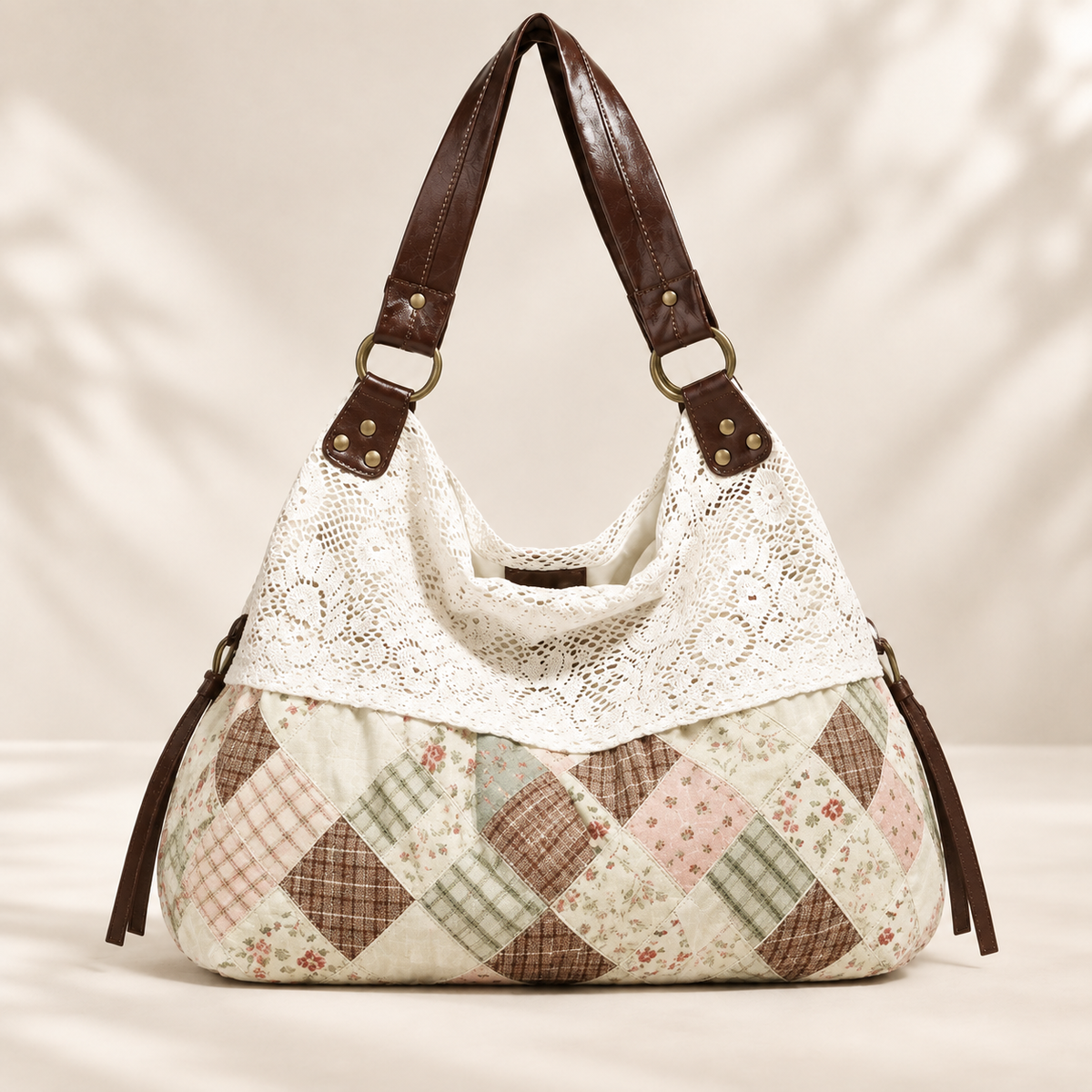✨Polka Dot Lace Slouchy Hobo Tote Bag for Women