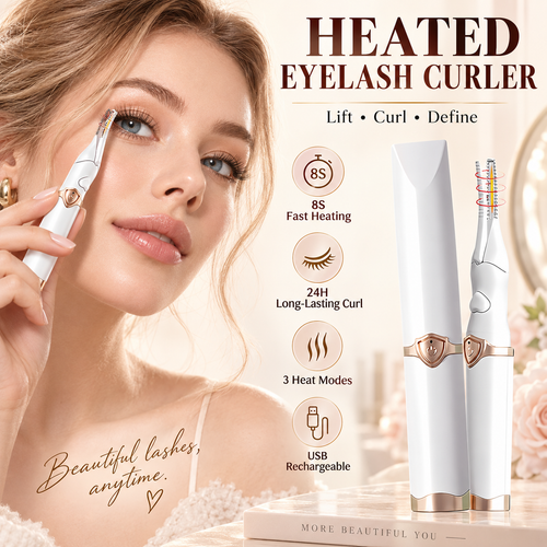 💫Heated Eyelash Curler – 2-in-1 Rechargeable, 8S Fast Heat, 24H Long Lasting