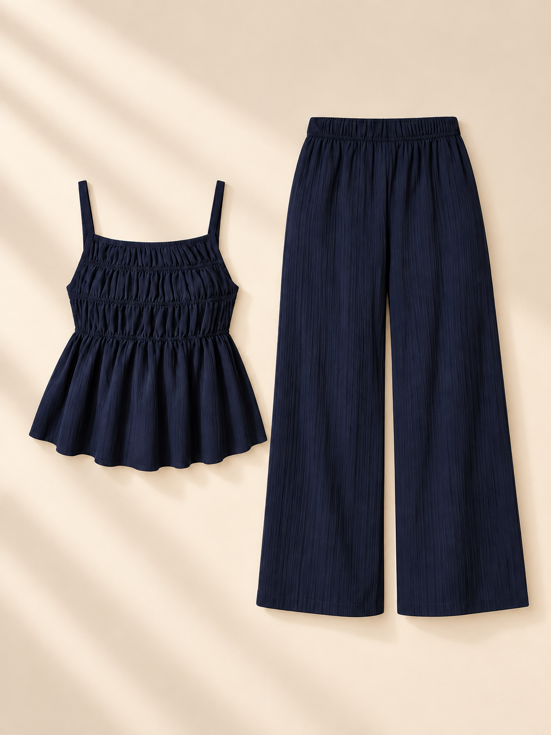 🔥 Limited-Time Sale  Women’s Solid Color Cami Top & Wide-Leg Pants 2-Piece Set