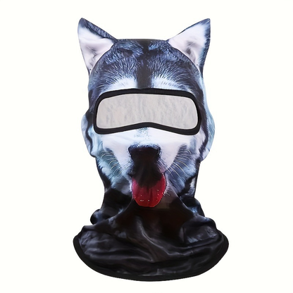 🐾❄️  3D Old Man Balaclava Cat Print Balaclava – Funny Full-Face Outdoor Hood Mask