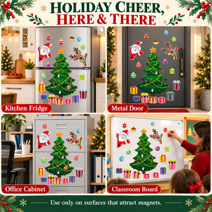 🎄Christmas Fridge Magnets – Xmas Tree, Santa, Reindeer & Snowman Decorations for Kids