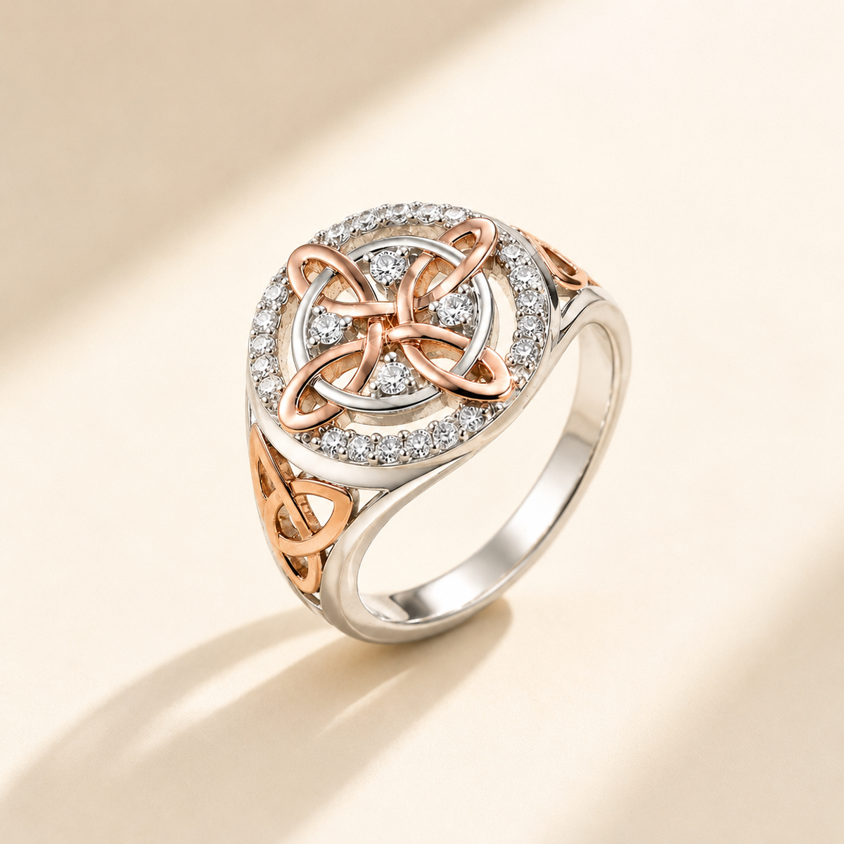 Rose Gold Celtic Witch Knot Ring