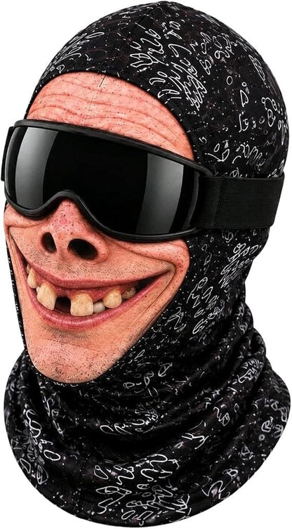 🐾❄️  3D Old Man Balaclava Cat Print Balaclava – Funny Full-Face Outdoor Hood Mask