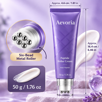 💜 Anti-Wrinkle Eye Cream Roller – Peptide & Collagen Hydrating Care with 6 Cooling Metal Massage Beads ✨