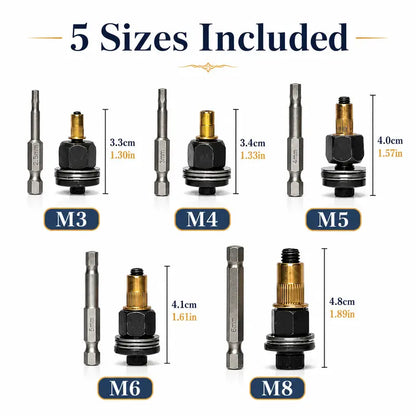 ✨Rivet Nut Tool Kit – M3-M8 Mandrel Heads & Hex Bits for Auto & DIY Repair