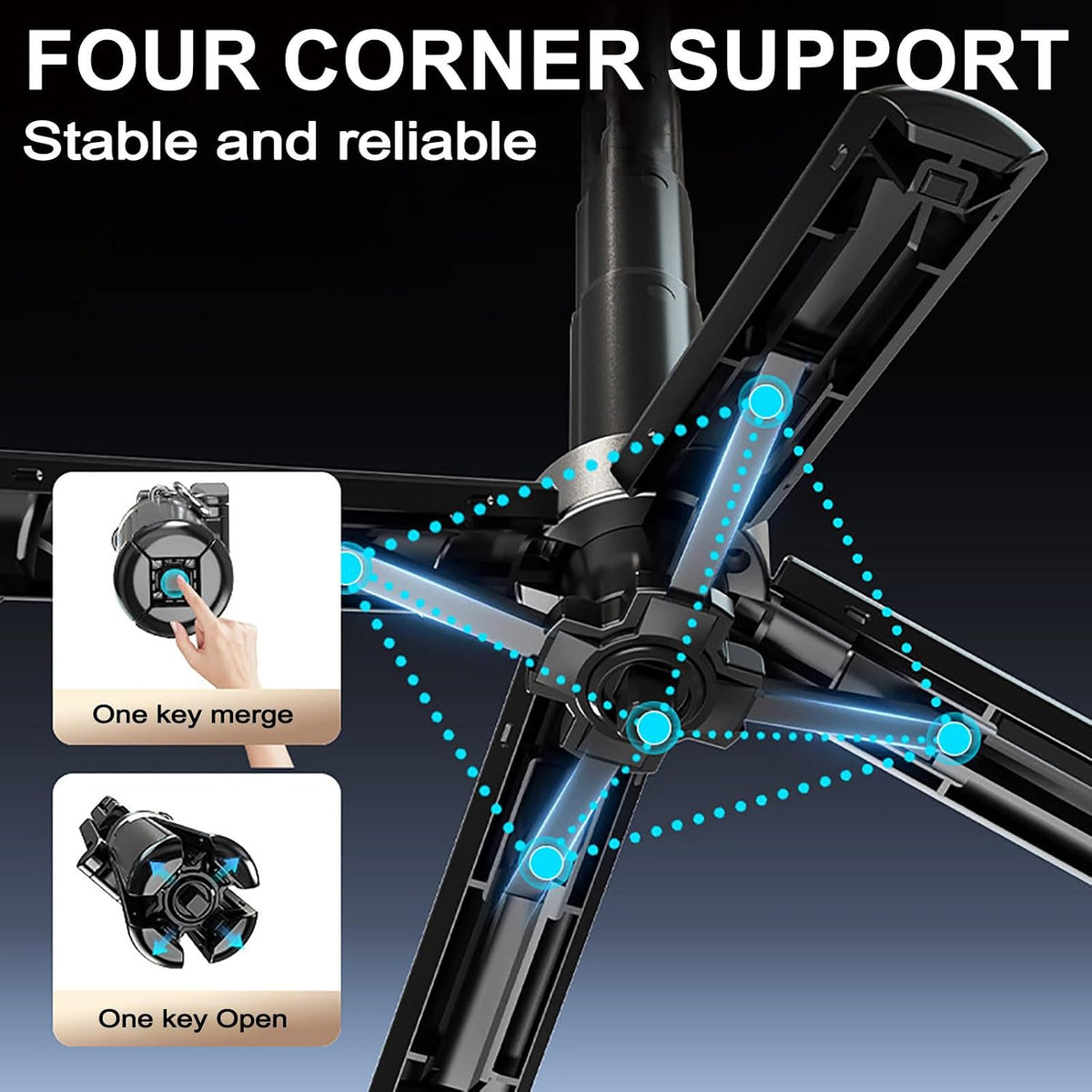 ✨Magnetic Pocket Selfie Stick – 4-in-1 Rechargeable Remote Control Quadrant, Perfect for Travel and Vlogging