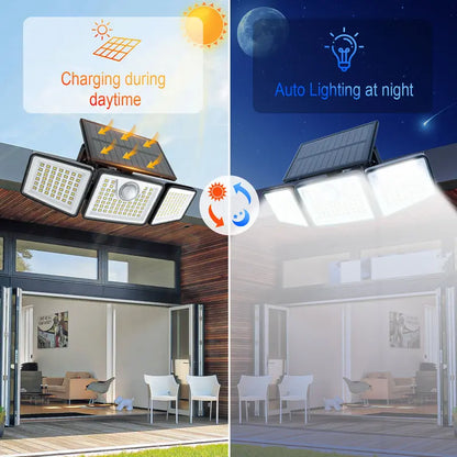 ✨Solar Security Light | Dimmable & Adjustable | 3 Modes, IP65 Waterproof | Garage & Outdoor Wall Mount