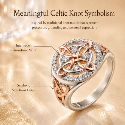 Rose Gold Celtic Witch Knot Ring