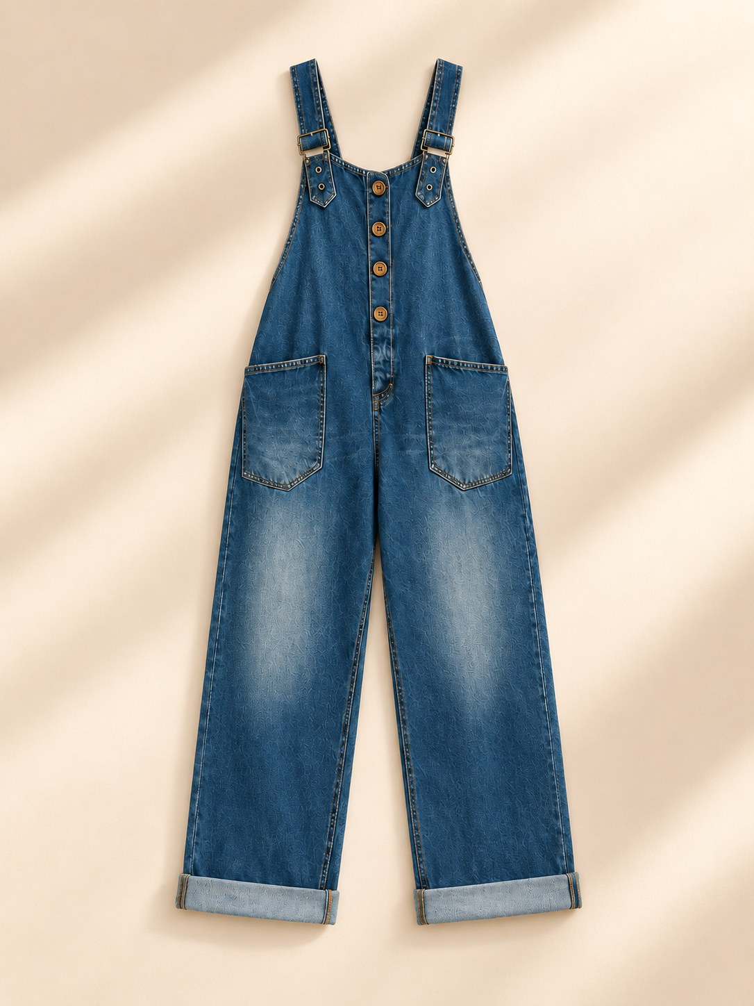 Women’s Vintage Wide-Leg Denim Overalls