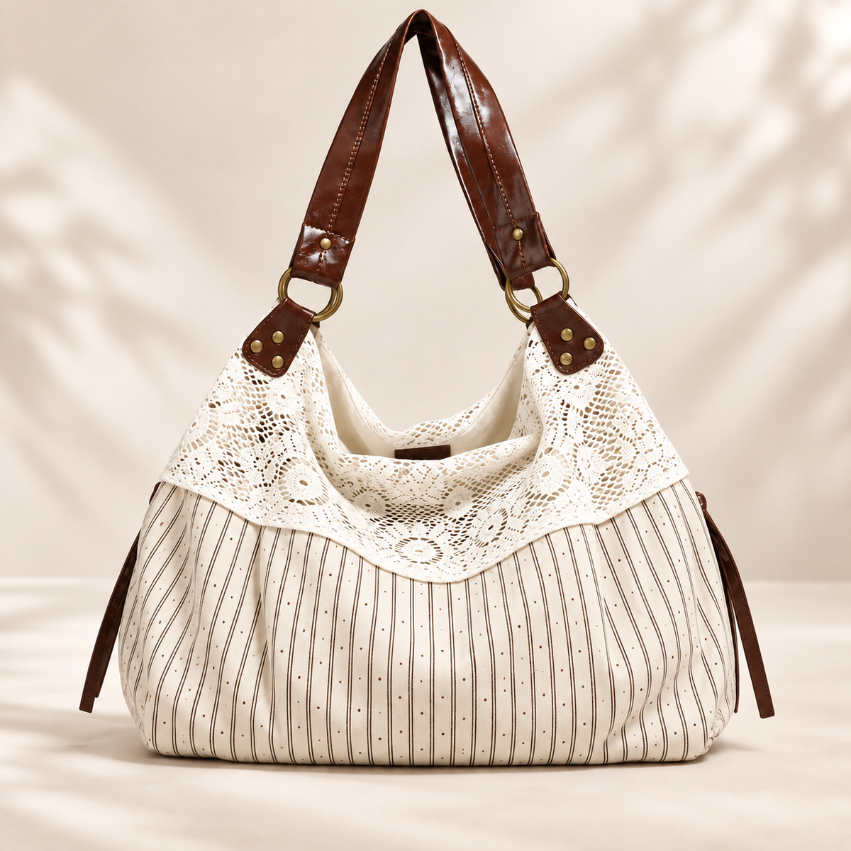 ✨Polka Dot Lace Slouchy Hobo Tote Bag for Women