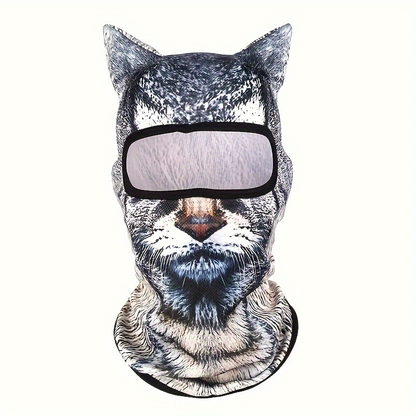 🐾❄️  3D Old Man Balaclava Cat Print Balaclava – Funny Full-Face Outdoor Hood Mask