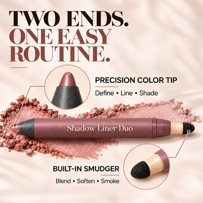 2-in-1 Shadow Liner Duo with Built-In Smudger – Waterproof Creamy Eye Pencil