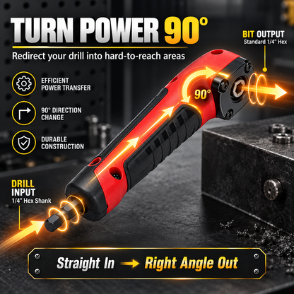 Right Angle Drill Adapter – Compact Magnetic Turning Tool for Home & Auto Repair