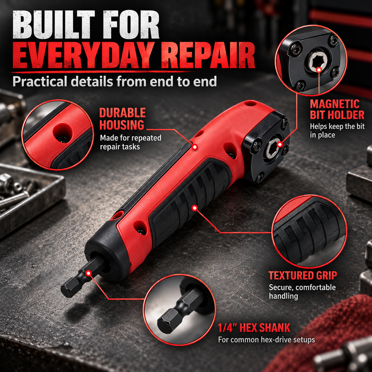 Right Angle Drill Adapter – Compact Magnetic Turning Tool for Home & Auto Repair