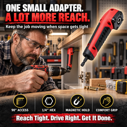 Right Angle Drill Adapter – Compact Magnetic Turning Tool for Home & Auto Repair